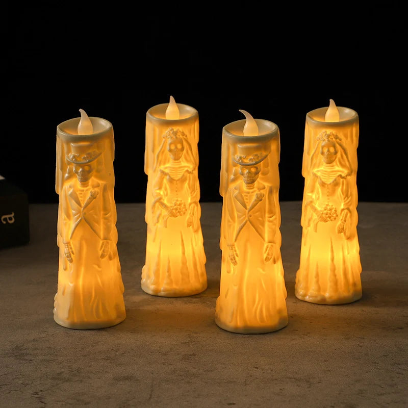 Halloween Party Bride Groom LED Candle Light 2025 Halloween Home Decoration Haunted House Horror Props Creative Wedding Gifts