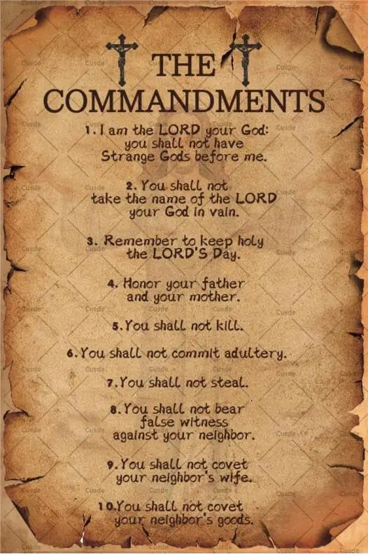 Cusde Christian Signs 10 Commandments Wall Art Decor Religious Bible Verse Metal Tin Sign Motivational Positive Quotes Gifts Hom