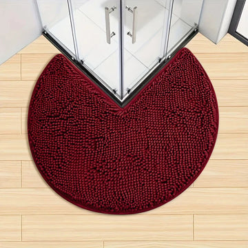 New Flannel Circular Corner Bath Mat Non-Slip Soft Thicked Floor Mat for Bathroom Absorbent Non-slip Door Mat Home Decoration