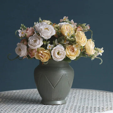 32CM Artificial Silk Flower 6 Heads Peony Decoration Floral Arrangement Wedding Decoration Home Decor