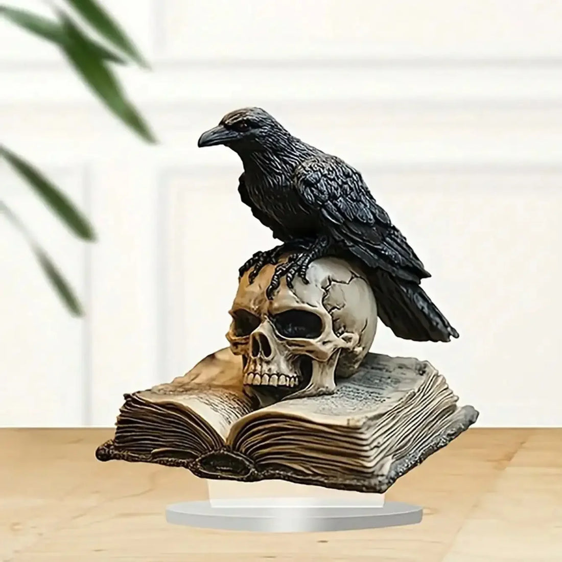 1pcs Gothic Crow Skull 2D DIY Flat Acrylic Desktop Decoration Festival Gifts Halloween Party Terror Home and Office Decoration