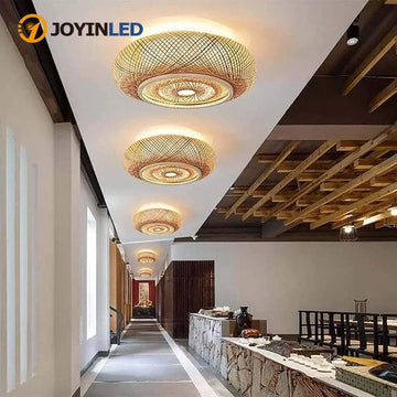 JOYINLED Boho Ceiling Lamp Shade Bamboo Ceiling Light Fixture Ceiling Light 40/60CM for Bedroom Living Room Dining Room Light
