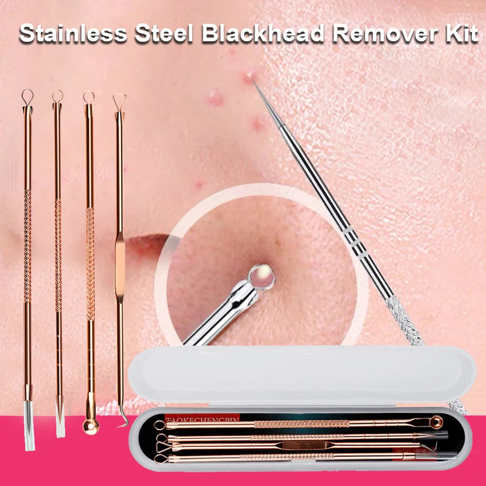 Stainless Steel Blackhead Remover Tool Kit Acne Needle Acne Needle Cleaner Deep Cleansing Beauty Tools Pimple Face Skin Care