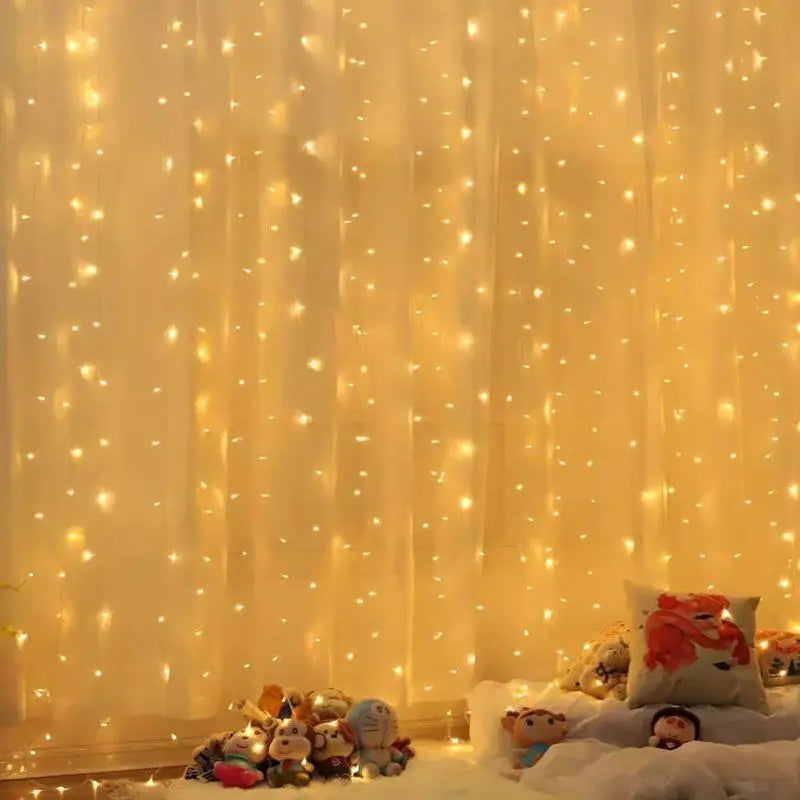 USB Power Curtain LED Light String Christmas Decoration for Hoem Bedroom 2024 Xmas Tree New Year 2025 Party Decor Natal Noel
