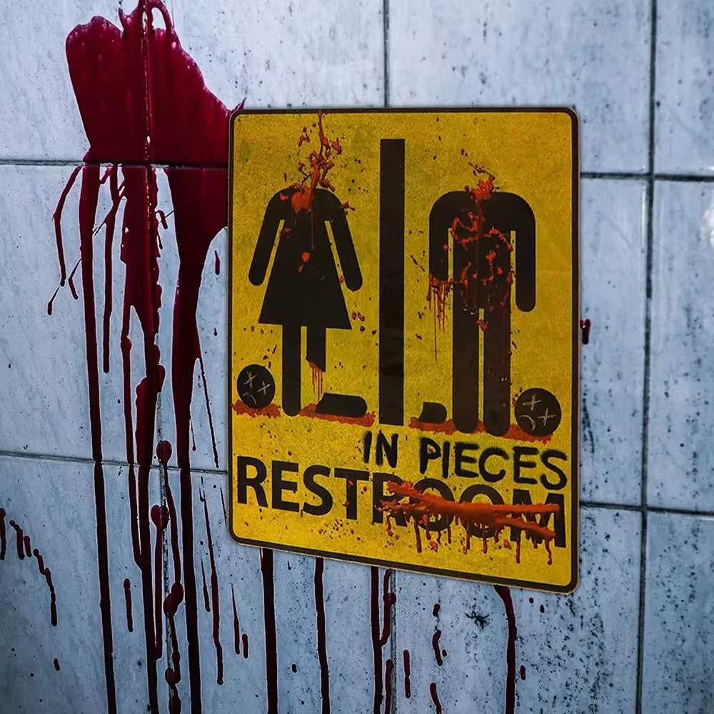 Halloween Horror Night Mural Stickers Bloody Stickers Bathroom Toilet Stickers Mock Bathroom Glass Horror Stickers Decoration