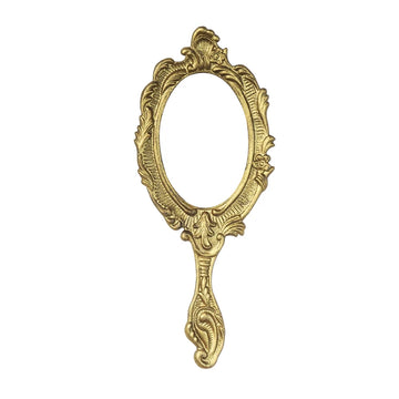 Your habitable French alloy handheld mirror gold retro makeup room handle mirror beauty salon small wall mirror decoration