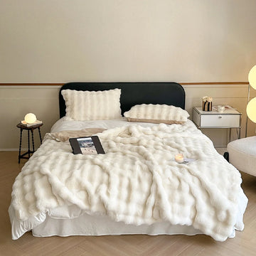 1Pc Accessible Luxury High-End Milk Velvet Blanket Cover Blanket Suitable for Bedroom Apartment Office Leisure Winter Thickeneded Soft Skin-Friendly Pure Color Vrzone 180/200cm