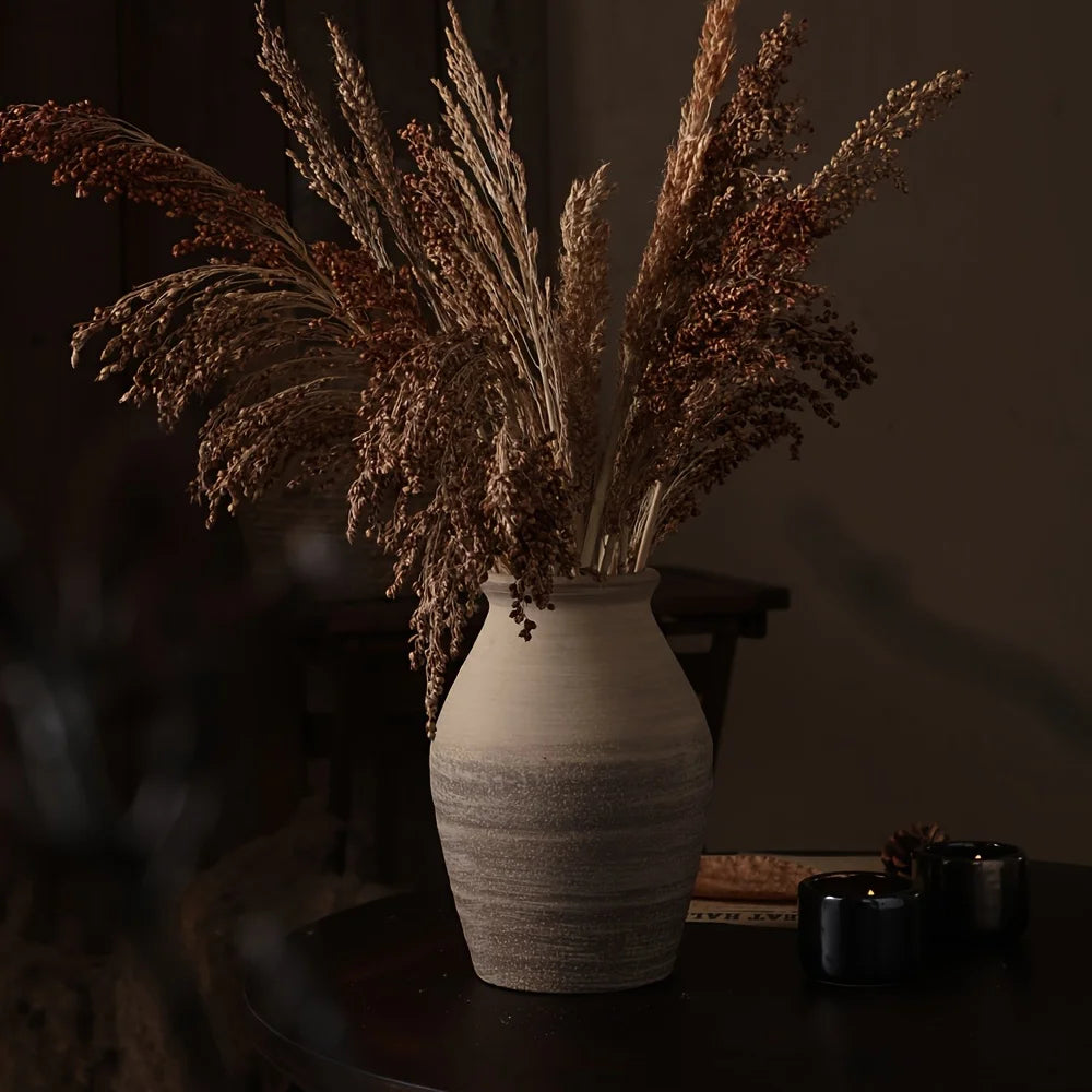 Elegance Hand Painted Vase Vintage Flower Pot Dry Wet Vase for Bedroom Living Room Tabletop Ornament Vases Home Decoration