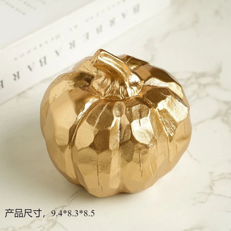 Golden Pumpkin Decor - Fall and Thanksgiving Decor Home, Tables, Fireplace Fireplace, Office, Elegant Pumpkin Fall Interior