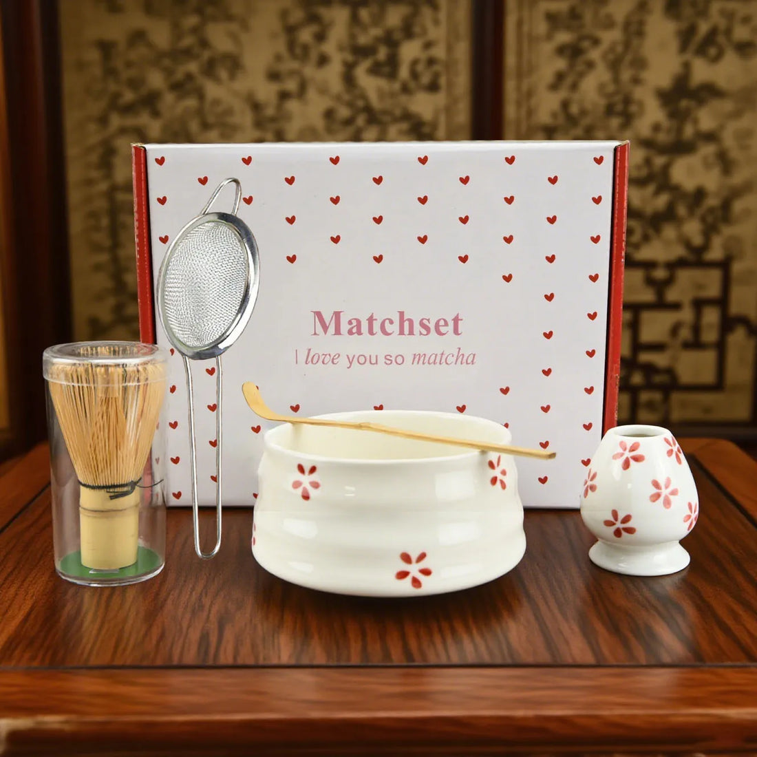 2/4/5pcs/set Easy To Clean Matcha Tea Set With Tool Rack, Including Bowl, Whisk, Spoon, Great Gift For Ceremony