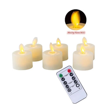 2/3/6 Pieces Remote Control Moving Wick Wedding LED Candles Warm White,Smokeless Dancing Flame Church Votive Tea Light Candles