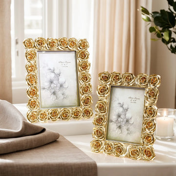 1PC, European retro golden lace decorative photo frame, suitable for both horizontal and vertical use, with a random inner paper