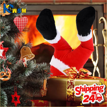 Santa Claus Legs Christmas Tree Decorations Plush Elf Leg Ornaments Holiday Door Hanging Home Xmas Party Decor Supplies