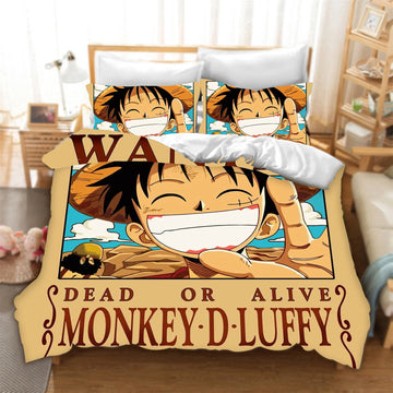 2/3-Piece Set Bedding Set Pirates Duvet Cover Luffy's Gear 5 Home 1 Quilt Cover Anime Cute Printed Cartoon