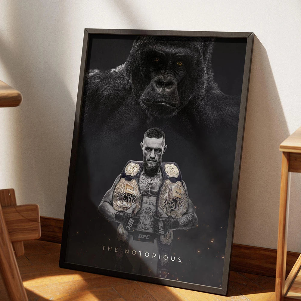 Boxing Fighting Star Canvas Wall Art Print Poster MMA Decorative Painting Modern Home Decor Boxing Sports Lover Gift Unframed