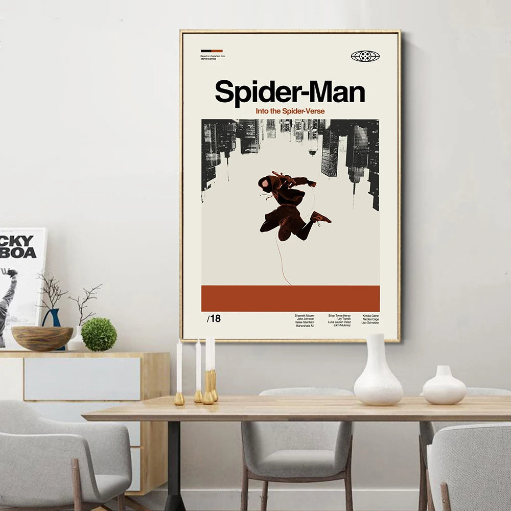 Spider-Man: Into the Spider-Verse poster, Miles Morales poster, medieval art, minimalist art, vintage Disney posters, home decor