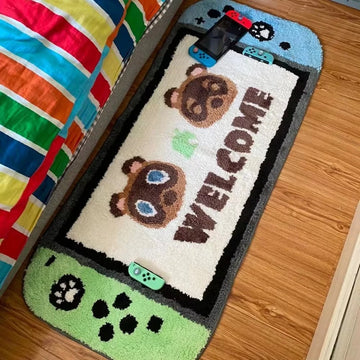 VIKAMA Game Console Shaped Cartoon Plush Carpet Cute Decorative Carpet For Bedroom Dormitory Game Area Home Decoration