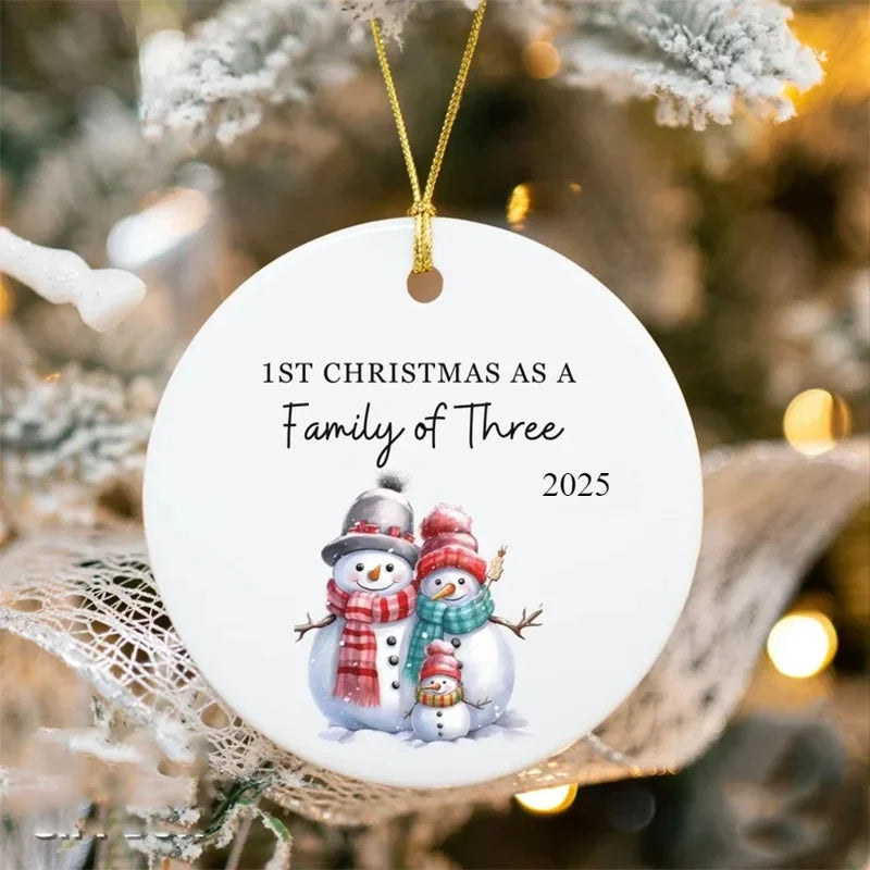 Christmas 2025 New Family of Three Ornament Family of 3 Family Christmas Ornament Baby's First Christmas Ornament Home Decor