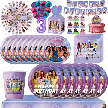 K&Katseye Idol Birthday Party Decoration Plate Cup Bracelet Napkin Balloon Set Gift Bag for Kpop Fans Party Supplies Baby Shower