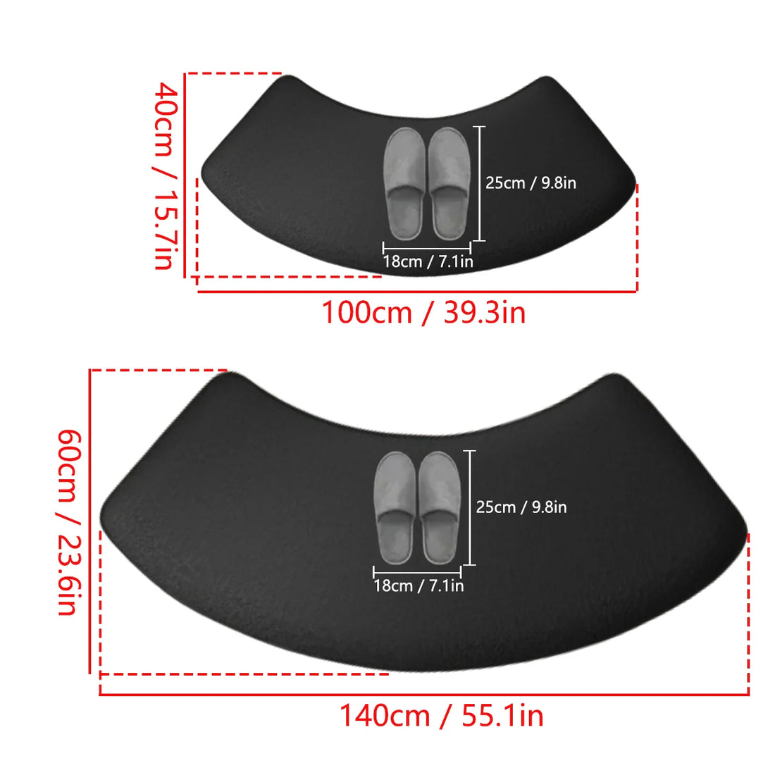 Solid color arched bathroom mat diatom mud non-slip foot mat shower room door absorbent mat toilet mat
