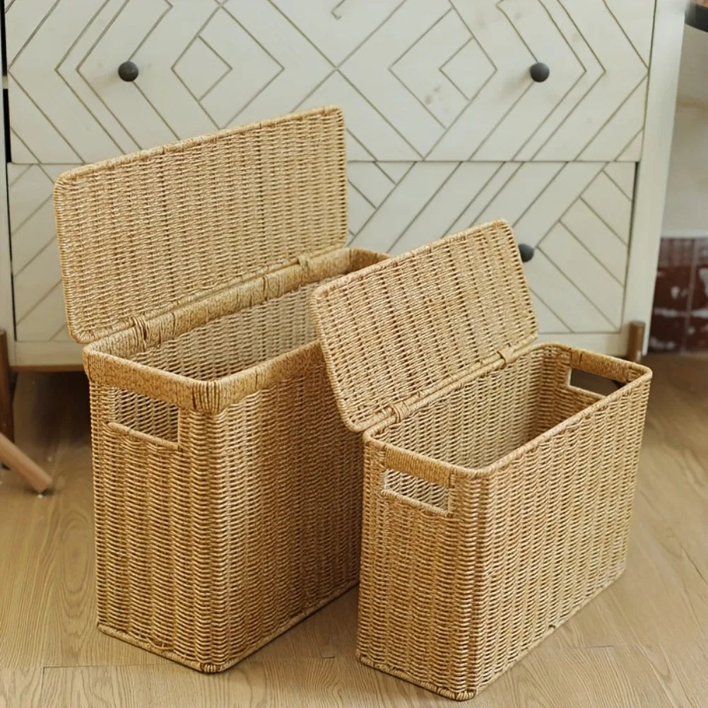 Weaving Storage Basket Wall Corner Storage Laundry Basket Household Balcony Dirty Clothes Basket Easter Baskets
