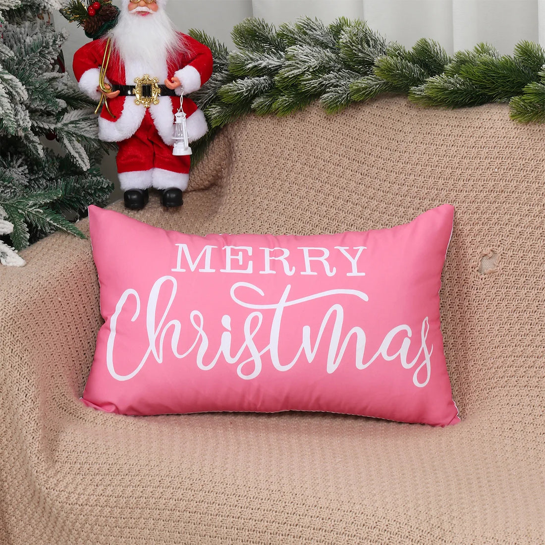 Christmas Lumbar Pillow Covers Christmas Party Decoration 2025 Xmas Santa Claus Pillow Covers Navidad Natal New Year Gift 2026