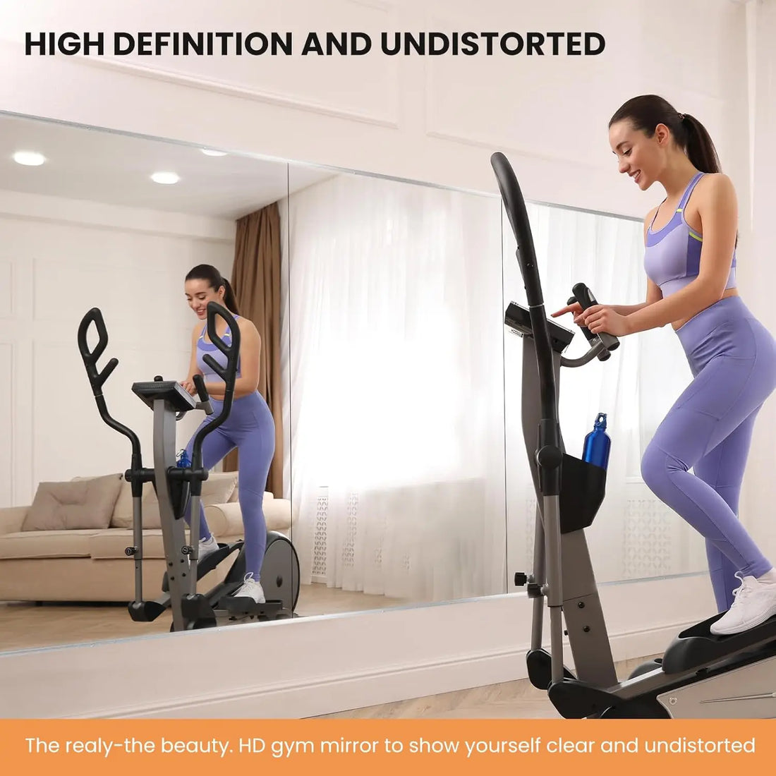 48x24 Inch Large Frameless Tempered Glass Wall Mirror, 2-Pack for Home Gym Yoga Exercise Dance Studio
