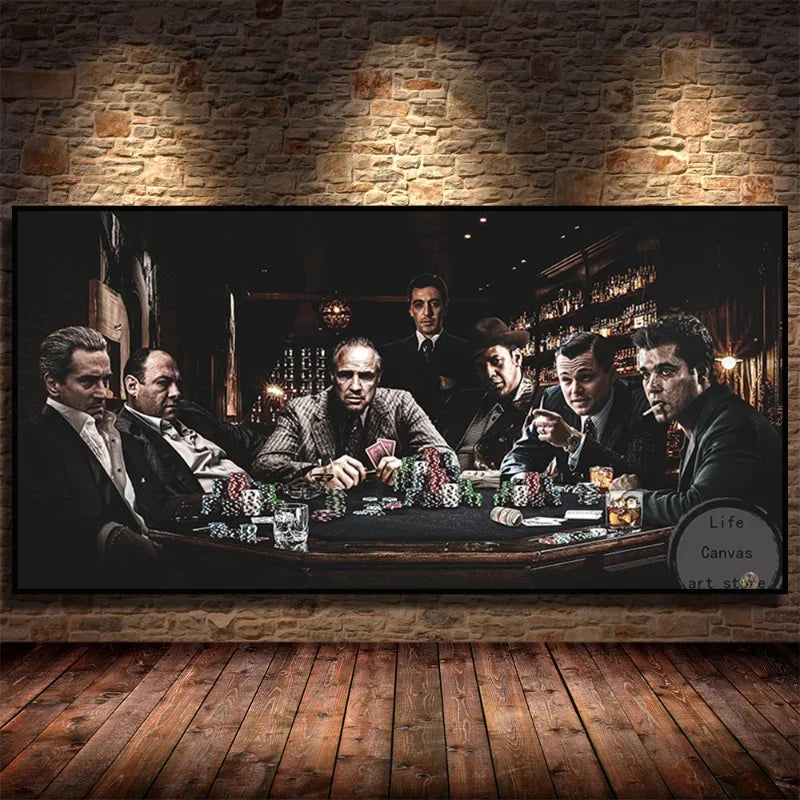 Movie The Wolf of Wall Street Godfather Ganster Poker Party Art Smoking Poster Canvas Painting Wall Print Picture Home Decor