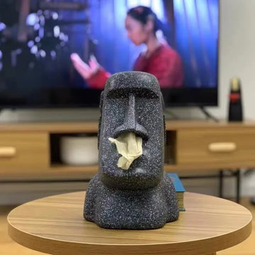 Creative Moai Tissue Box Easter Island Stone Figure Napkin Holder Funny Resin Paper Case for Living Room Dining Table