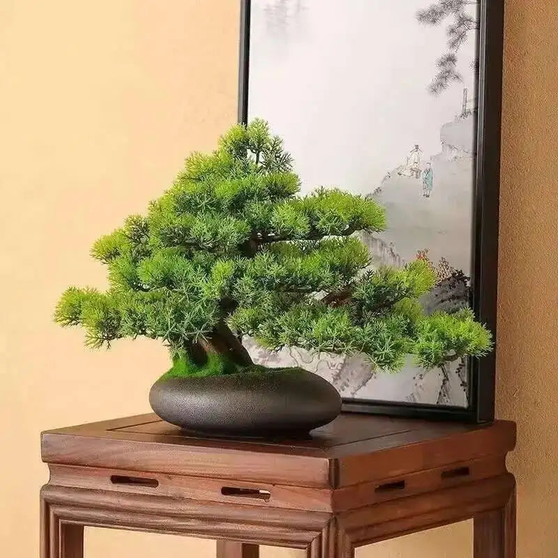 Simulation fake tree bonsai home living room Chinese sand table hotel porch landscaping decoration green plant ornaments