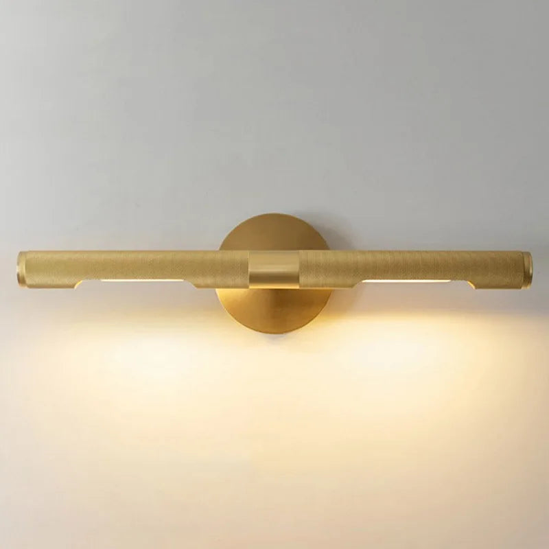 Postmodern Copper Mirror Headlight Bedroom Cabinet Dressing Table Bathroom Vanity Porch Painting Light Luxury Wall Lamp