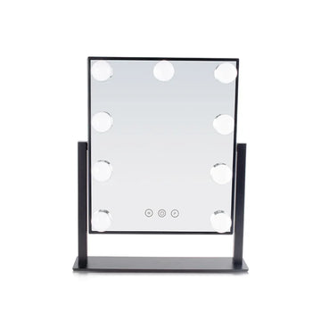 3 Color Lighting 360°Rotation Illuminated Vanity Mirror Hollywood Makeup Mirror with 9 LED Bulbs