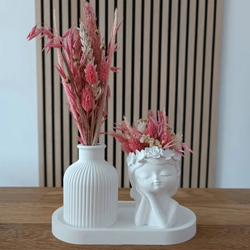 3pcs Silicone Set-s Vase Silicone Mould Striped Vase Silicone Mould Oval Tray Mould Candlestick Mould Making Handmade Jewellery