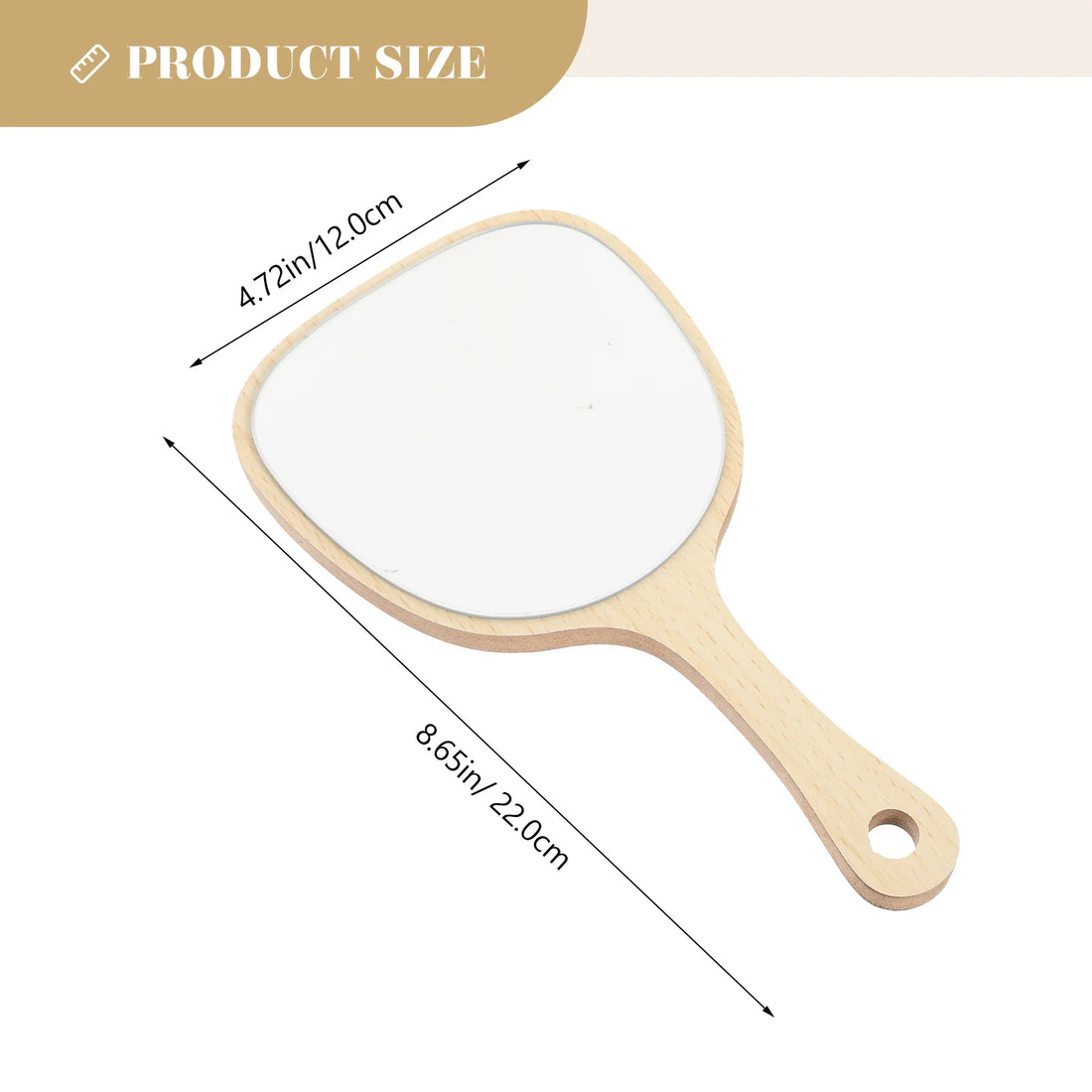Hand Held Mirror Wall Mounted Handheld Makeup Salon Bathroom Wooden Bamboo Travel