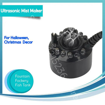 Ultrasonic Mist Maker Fogger Halloween Atomizer LED Pumpkin Light Water Fountain Pond Fog Machine for Halloween Party Xmas Decor