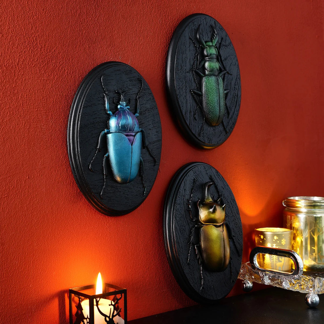 1PC, resin material colored beetle series pendant, suitable for insect gathering decoration and home decoration