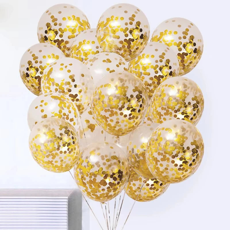 Gold Silver Confetti Balloons Glitter Sequin Globos Helium Balloon Birthday Party Halloween Christmas Party  Wedding Decorations