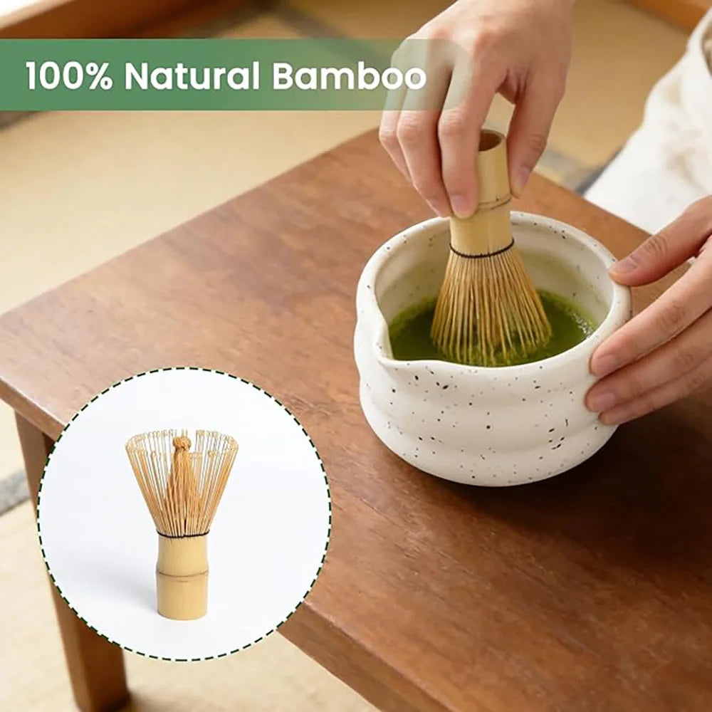 4PCS/Set  Matcha Set Matcha Bowl with Mouth Song Dynasty Tea Tip Tool Matcha Whisker Stand