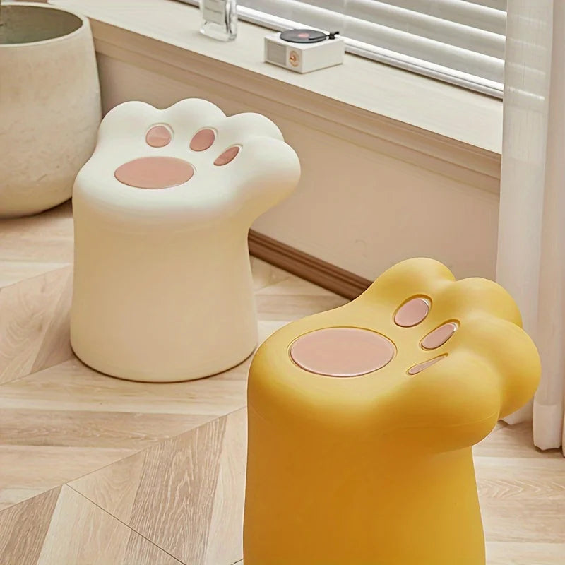 Cute Cat Claw Footrest Stool Modern Simplicity Home Furniture Living Room Bedroom Cream Style Plastic Stool Furniture Decoration