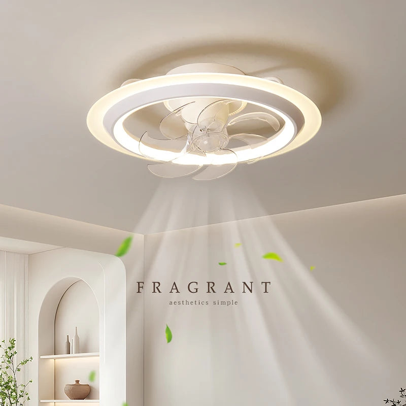 Minimalist Ceiling Fan Light Bedroom Light Modern Simple Quiet Restaurant Full Spectrum Eye Protection Lamp Ceiling Light