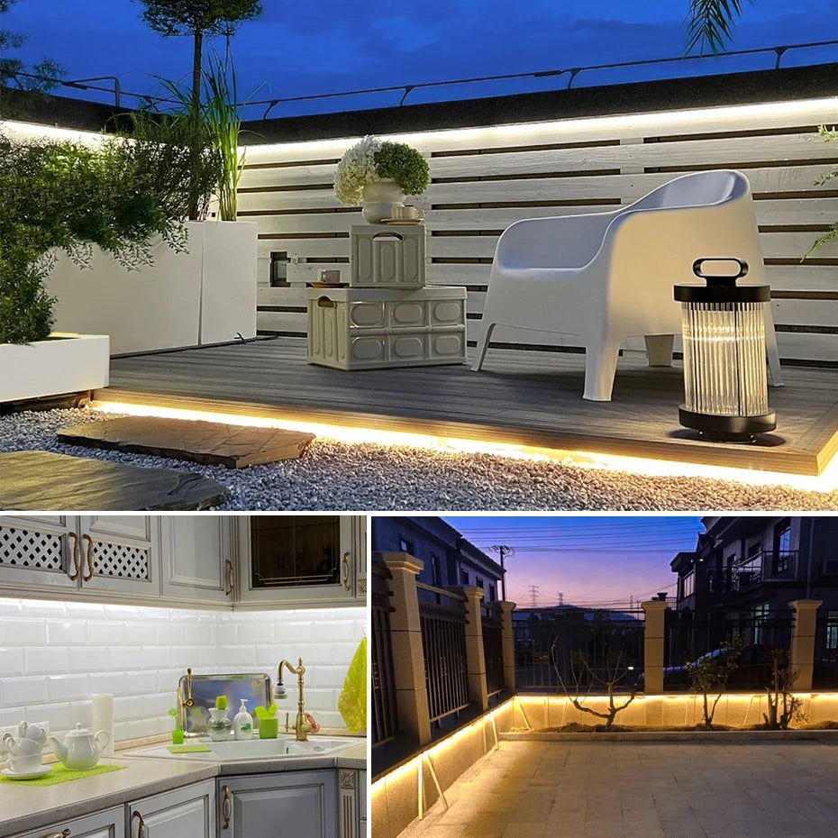 10M 20M 30M COB Neon Strip Light 288LEDs/M Pure Silicone Tube Waterproof Soft 220V 110V String Lamp For Garden Villa Yard Pool