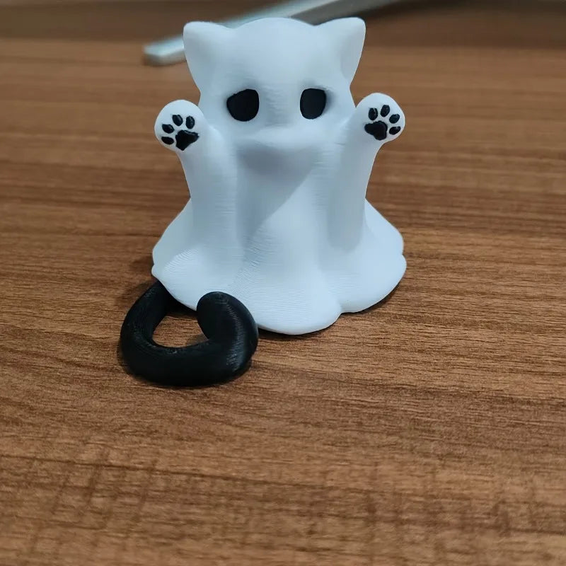 Modern 3D Printed Ghost Keychain 1pc - Synthetic Halloween Ghost Pendant, No Electricity Needed, Festive Holiday Accessory