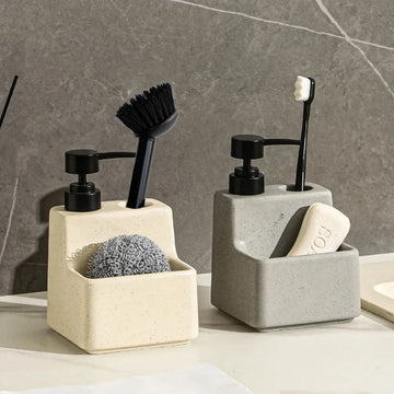 Ceramic Storage Integrated Liquid Soap Dispensers Kitchen Bathroom Soap Dispensers Hand Soap and Shower Gel Bathroom Accessories