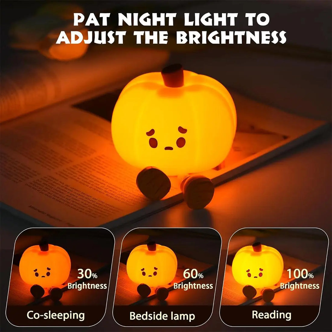 Rechargeable Halloween Led Night Light Soft Nightlight Novelty Cute Squishy For bedroom Silicone Portable Pumpkin For kids Ghost