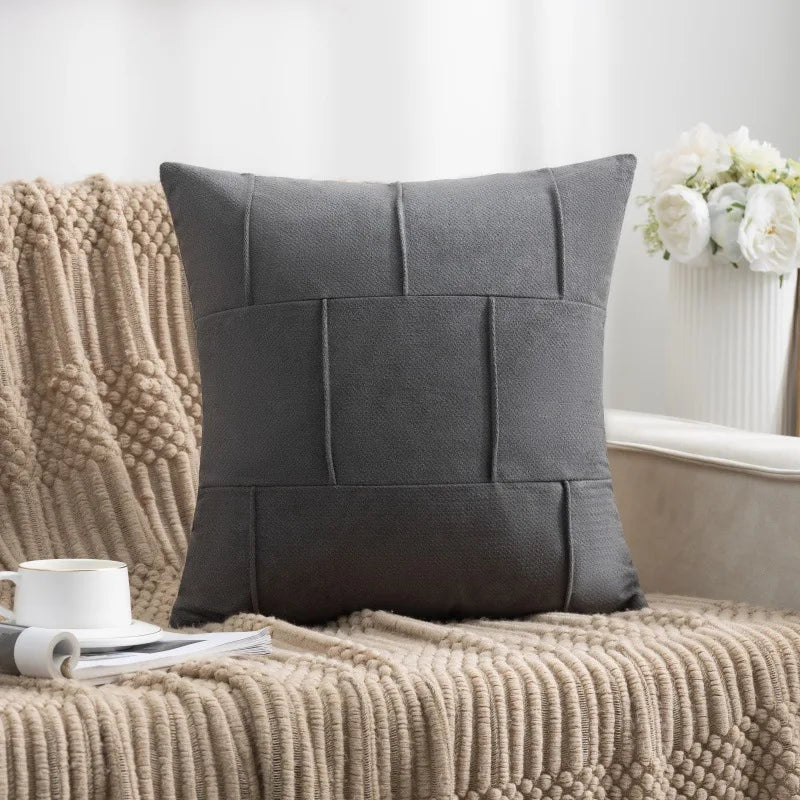 Large Backrest Pillowcase Frosted Velvet Throw Pillow Cover Home Decorative for Sofa Cafe Modern Solid Color Cushion Cover