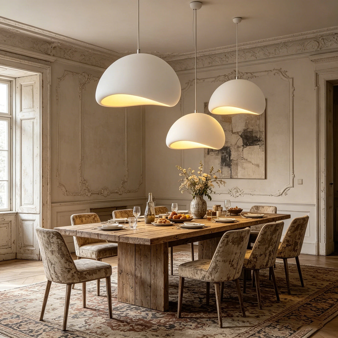 Nordic Wabi Sabi Pendant Light Modern LED Ceiling Chandelier Light for Living Room Dining Bedroom Bar Home Decor Hanghing Lamp