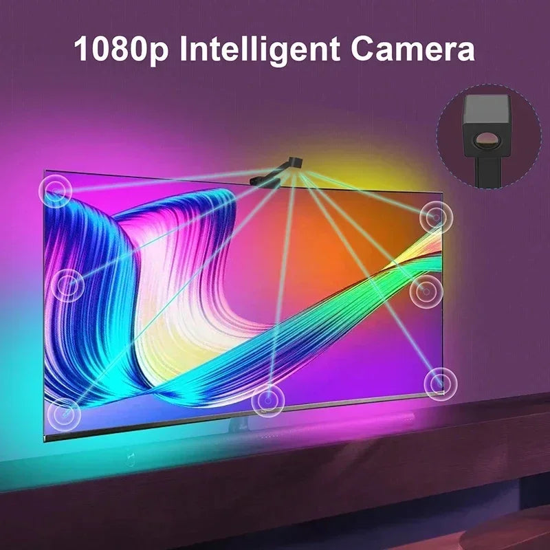 Tv Ambient Backlight 5V Usb Rgbic Led Light Strip With Camera 3.8M 5M App Smart Lighting Screen Color Synchronization Game Lamp