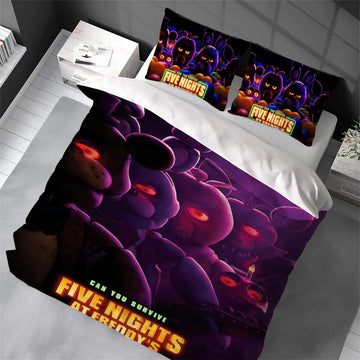 Game F-Five N-Nights At F-Freddys Duvet Cover Set Home Style Bedding Soft Laundry Cotton Bed 3 Piece Set Student Dormitory Gift