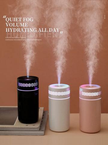 Car Air Humidifier Portable Mini Spray humidifier with LED light USB-powered Aromatherapy oil diffuser for bedroom and travel