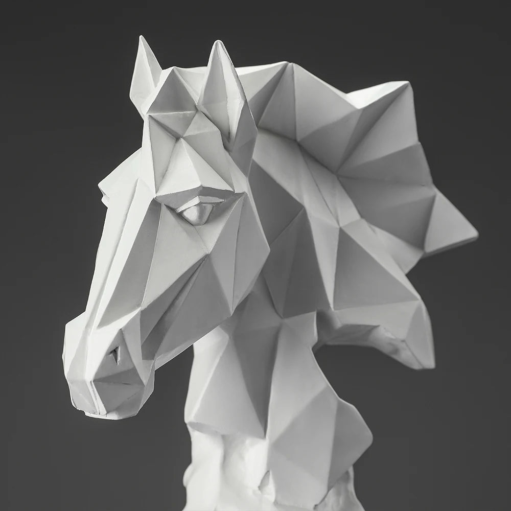 1pc Cube Horse Head Sculpture, Collectible Horse Figure, Exclusive Art Indoor  Home Decor, Polygonal Horse Resin Ornament